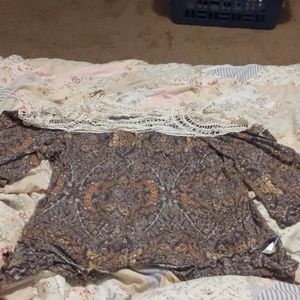 Womens 3X Patterned Blouse